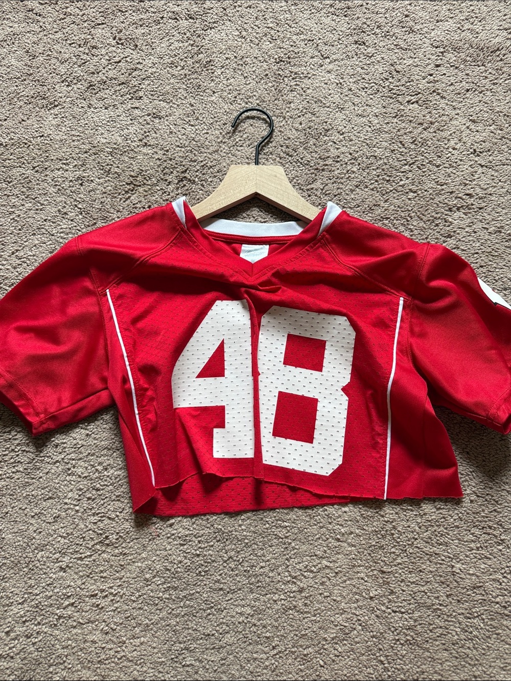 Cropped Sports Jersey with Number 48